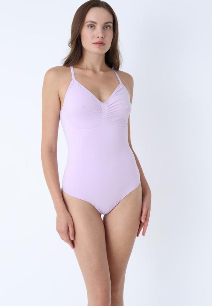 Body Modelator Tanga cu Bretele Subțiri Reglabile,Culoare Lila,Engros